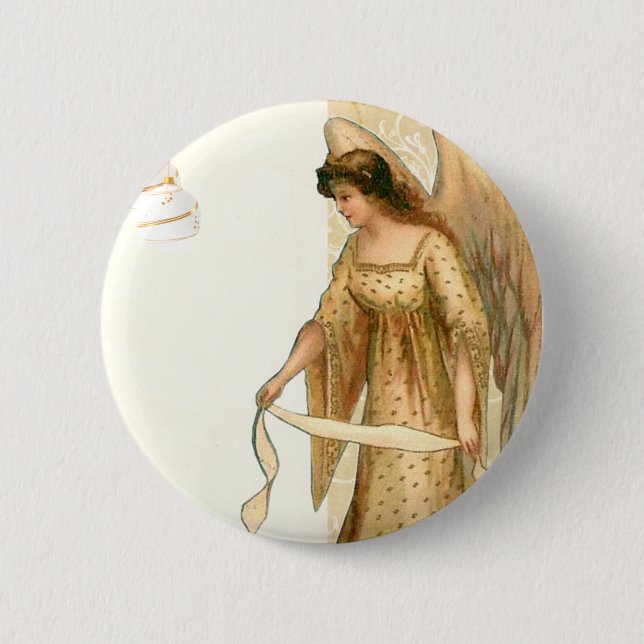 Weihnachtsgel & Ornamente Button (Vorderseite)