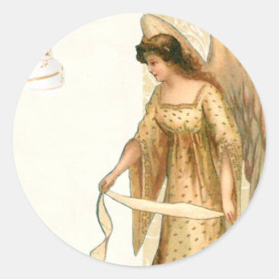 Weihnachtsgel & Ornamente Runder Aufkleber