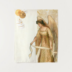 Weihnachtsgel & Ornamente Wandteppich