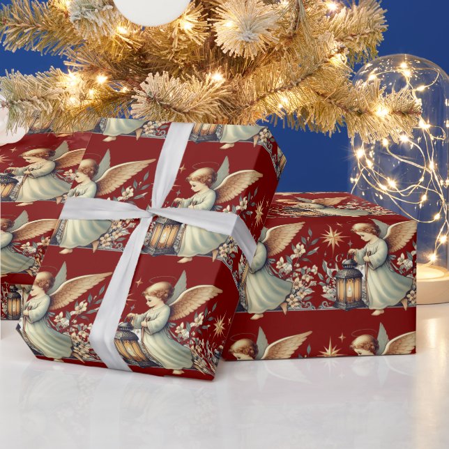 Weihnachtsgel und Lattern Geschenkpapier (Feiertage)