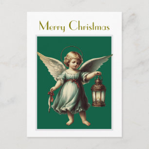 Weihnachtsgel und Lattern Postkarte