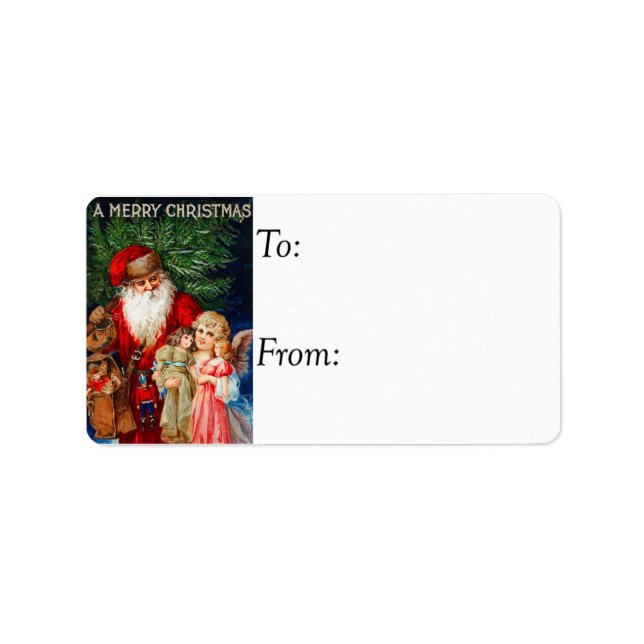 Weihnachtsgel und Weihnachtsgeschenk Adressaufkleber (Vorne)