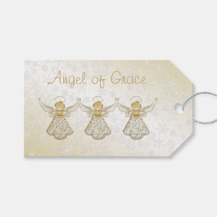 Weihnachtsgel von Grace Gold/Weiß "To:  Von:" Geschenkanhänger
