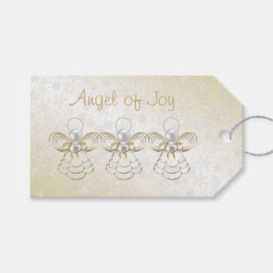 Weihnachtsgel von Joy Gold/White "To:  Von:" Geschenkanhänger