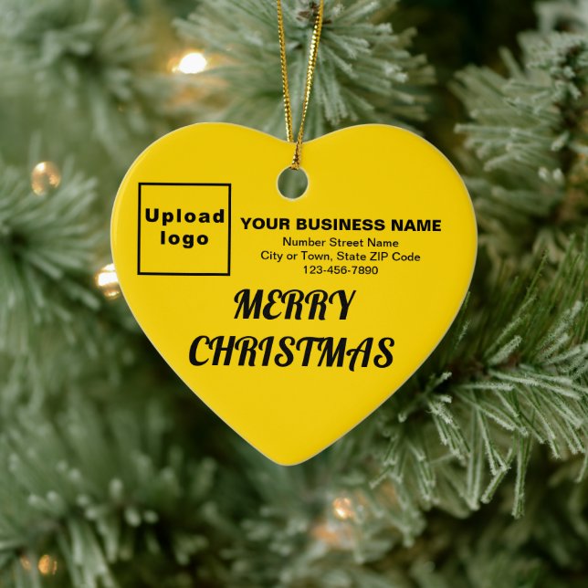 Weihnachtsgelbe Herzform Keramik Ornament (Baum)
