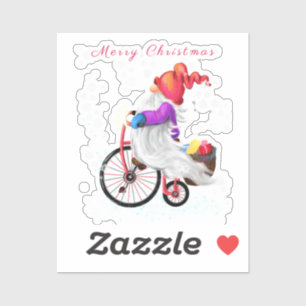 Weihnachtsgenom mit Geschenksticker Aufkleber