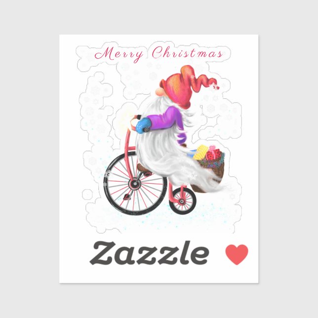 Weihnachtsgenom mit Geschenksticker Aufkleber (Blatt)