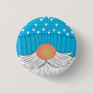 Weihnachtsgenome Winter Hat Beard Sweater Button