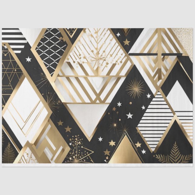 Weihnachtsgeometrische Formen Tissue Paper Seidenpapier (Vorderseite)