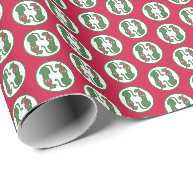 Weihnachtsgeparde Geschenkpapier (Rolleneckpunkt)