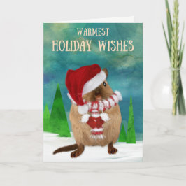 Weihnachtsgerbil-Weihnachtsmannmütze in der Feiertagskarte