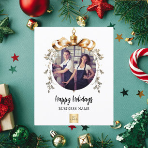 Weihnachtsgeschäft Foto mit weißem Goldschmuck Flyer