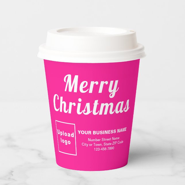 Weihnachtsgeschäft Pink Paper Cup Pappbecher (Vorderseite)