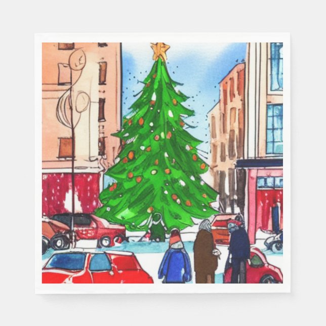 Weihnachtsgeschäft Serviette (Vorderseite)