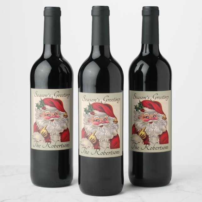 Weihnachtsgeschenk 6 Wine Labels IHRER NAME Weihna Weinetikett (Flaschen)