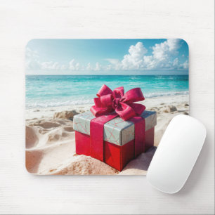 Weihnachtsgeschenk am Strand Mousepad