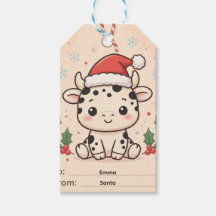 Weihnachtsgeschenk-Anhänger Babykuh