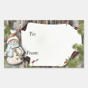 Weihnachtsgeschenk auf und von Etiketten Rechteckiger Aufkleber