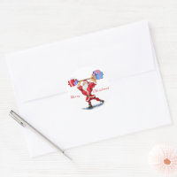 Weihnachtsgeschenk Aufkleber Bodybuilder Santa Fun