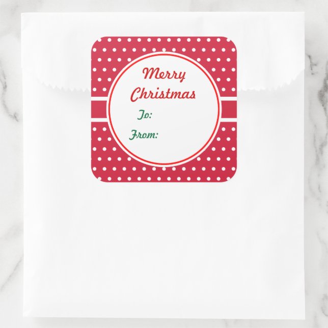 Weihnachtsgeschenk-Aufkleber Quadratischer Aufkleber (Tasche)