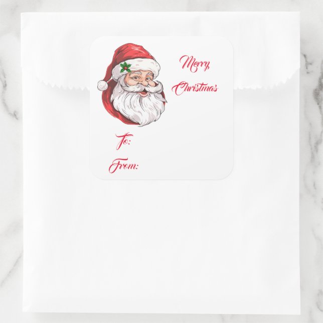 Weihnachtsgeschenk-Aufkleber Quadratischer Aufkleber (Tasche)