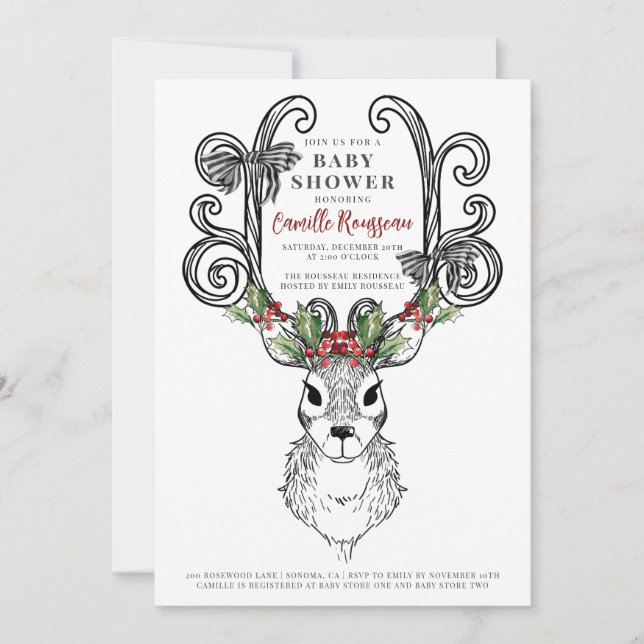 Weihnachtsgeschenk Baby Dusche Einladung (Vorderseite)