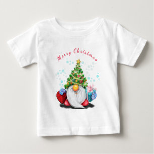 Weihnachtsgeschenk Baby T - Shirt Happy Gnome mit 