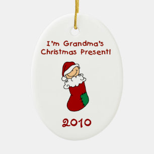 Weihnachtsgeschenk-Baby-Verzierung der Großmutter Keramik Ornament