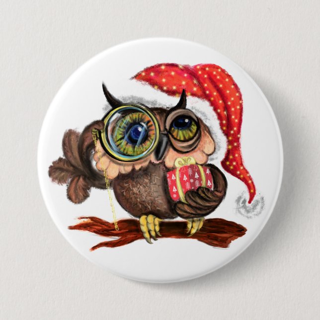 Weihnachtsgeschenk Babyschale mit Geschenken Button (Vorderseite)