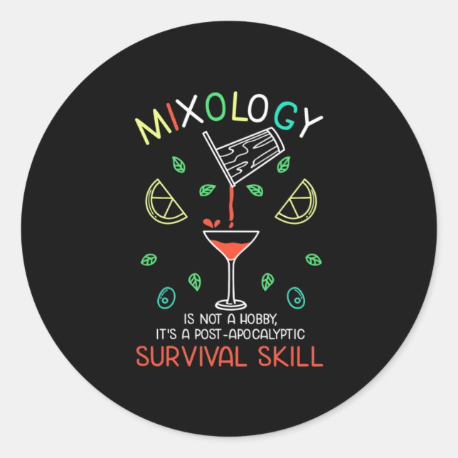 Weihnachtsgeschenk | Barkeeper Mixologe Runder Aufkleber (Vorderseite)