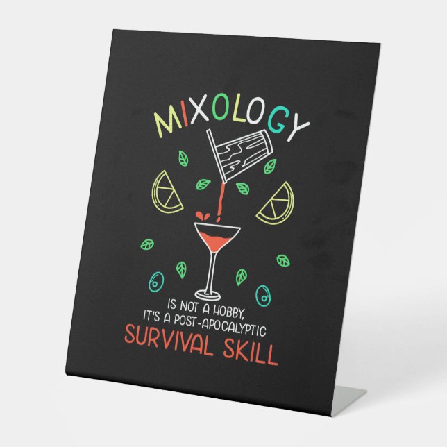 Weihnachtsgeschenk | Barkeeper Mixologe Sockelschild (Vorderseite)