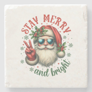 Weihnachtsgeschenk Bleib Fröhlich Steinuntersetzer