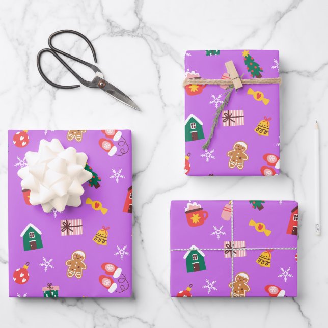 Weihnachtsgeschenk Briefpapier Papel de regalo nav Geschenkpapier Set (Vorderseite)