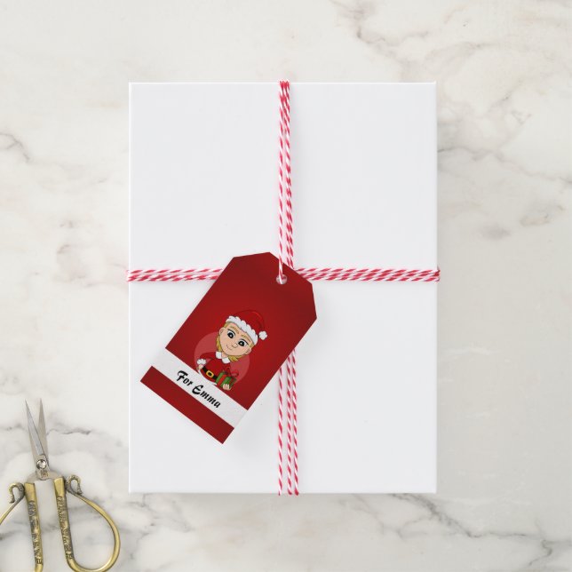 Weihnachtsgeschenk-Cartoon-Tags Geschenkanhänger (Mit Garn)