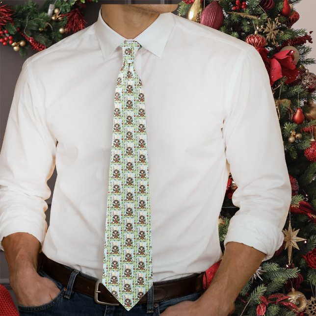 Weihnachtsgeschenk Cat Green Funny Krawatte (Von Creator hochgeladen)