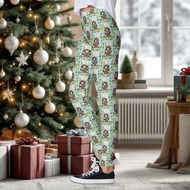 Weihnachtsgeschenk Cat Green Funny Leggings (Von Creator hochgeladen)