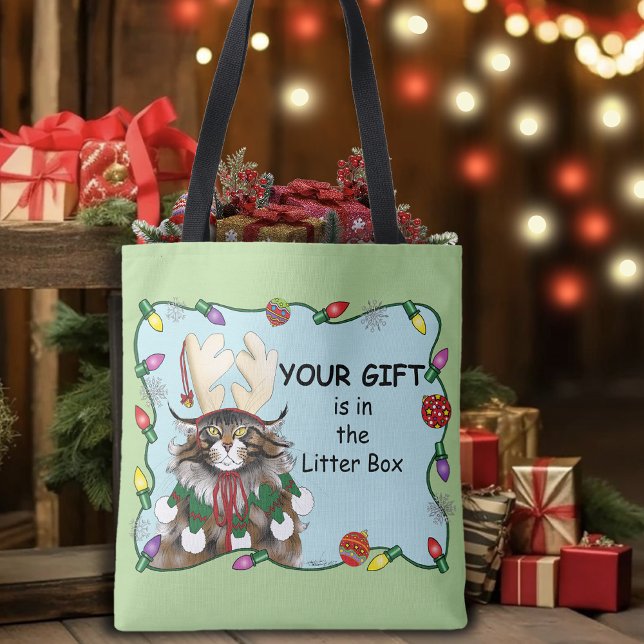 Weihnachtsgeschenk Cat Green Funny Tasche (Von Creator hochgeladen)