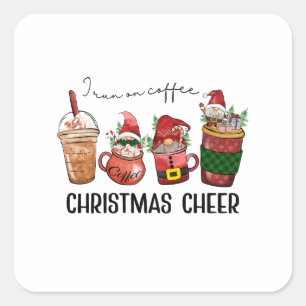 Weihnachtsgeschenk, das ich auf Kaffee Weihnachten Quadratischer Aufkleber