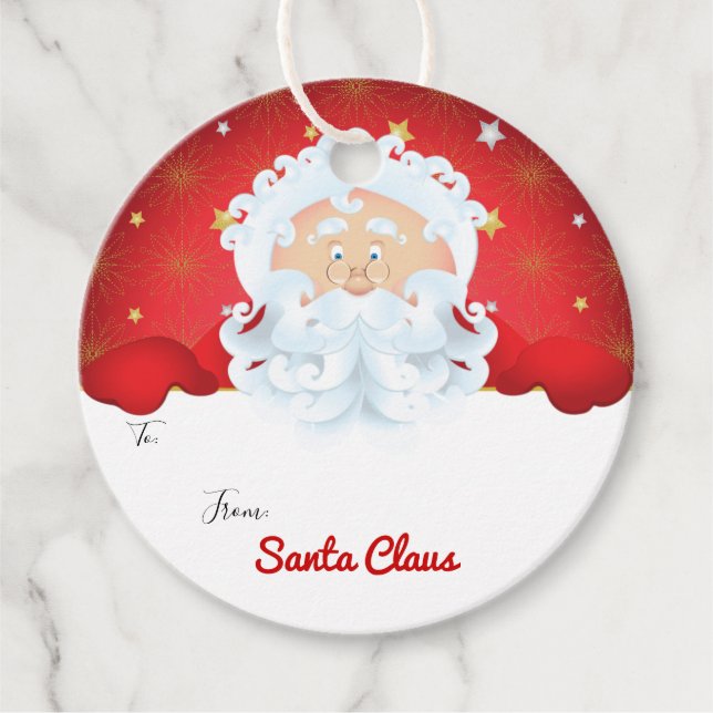 Weihnachtsgeschenk des Weihnachtsmanns Geschenkanhänger (Vorderseite)