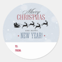 Weihnachtsgeschenk des Weihnachtsmanns und seines  Runder Aufkleber