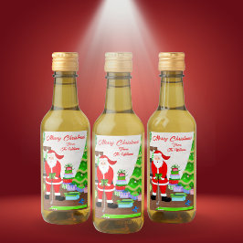 Weihnachtsgeschenk des Weihnachtsmanns - Weihnacht Weinetikett
