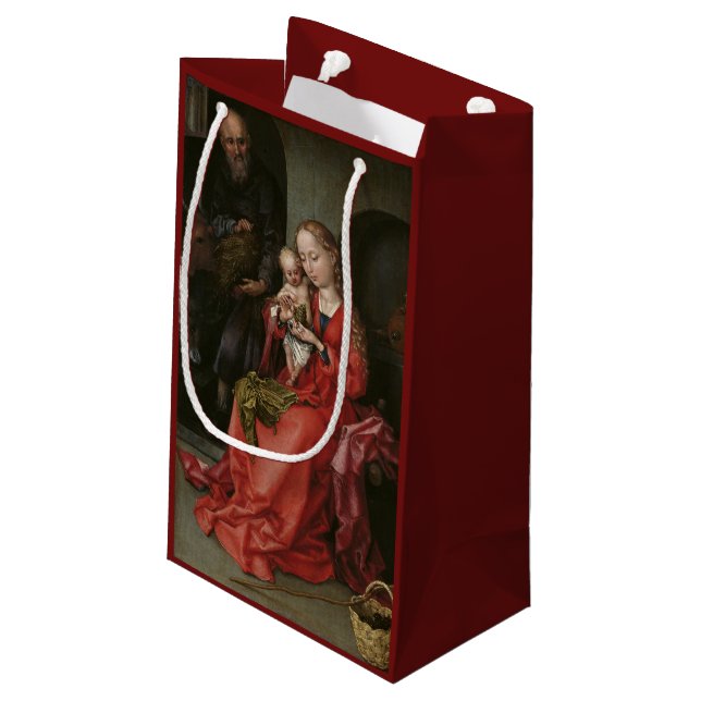 Weihnachtsgeschenk "Die Heilige Familie" Kleine Geschenktüte (Rückseite Schrägansicht)