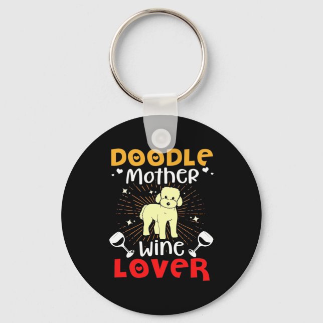 Weihnachtsgeschenk | Doodle Dog Mutter und Weide Schlüsselanhänger (Vorderseite)