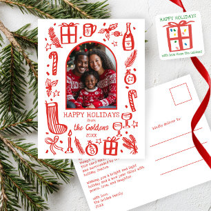 Weihnachtsgeschenk-Doodle WEIHNACHTEN Geschenk Von Quadratischer Aufkleber