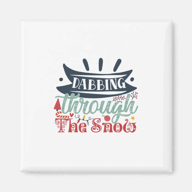 Weihnachtsgeschenk | Durch den Schnee schlängeln Magnet (Vorne)