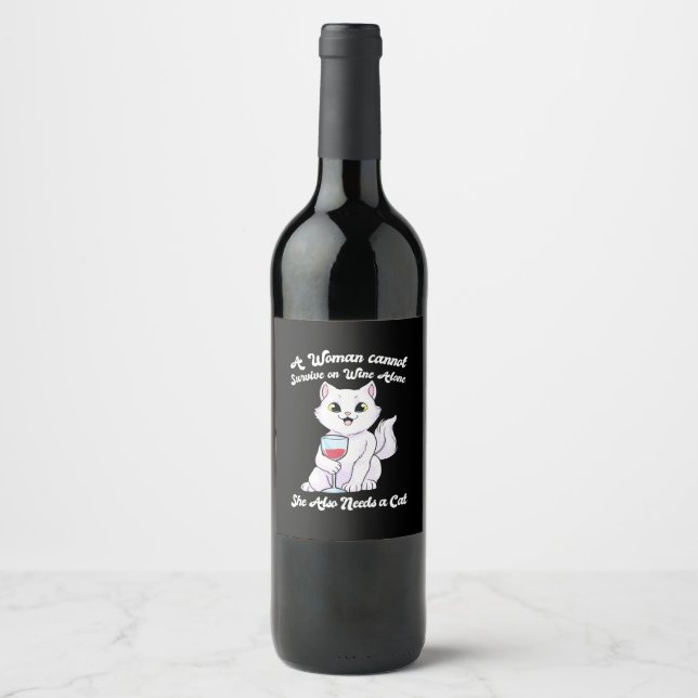 Weihnachtsgeschenk | Eine Frau überlebt von Wein u Weinetikett (Vorderseite)