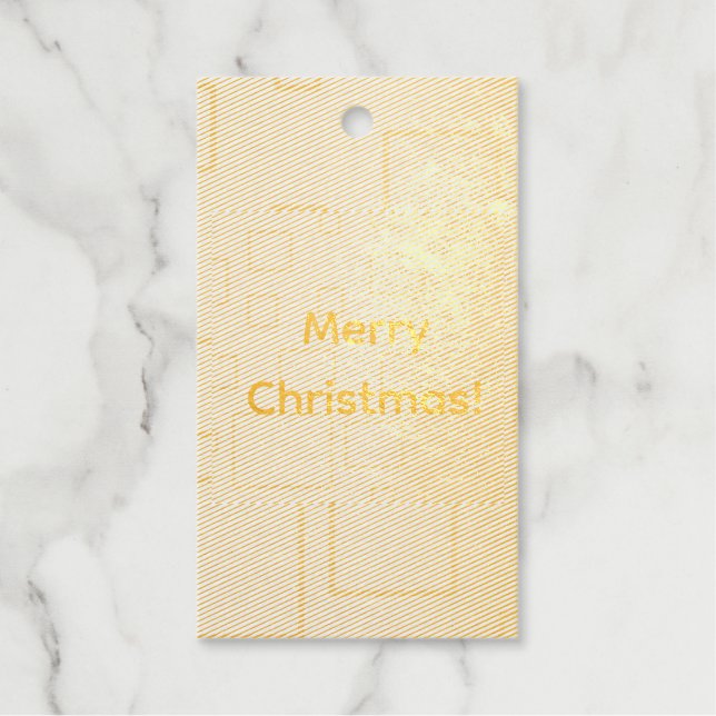 Weihnachtsgeschenk Elegant Festive Geometric Geschenkanhänger (Vorderseite)