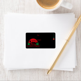 Weihnachtsgeschenk Etikett Decal Black Adressaufkleber