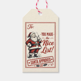 Weihnachtsgeschenk-Etiketten von Santa genehmigt Geschenkanhänger