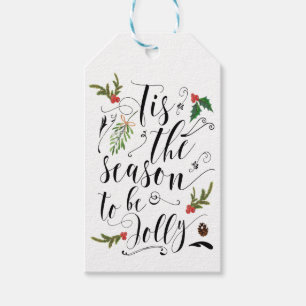 Weihnachtsgeschenk etikettiert tis die Jahreszeit, Geschenkanhänger
